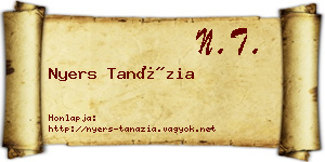 Nyers Tanázia névjegykártya